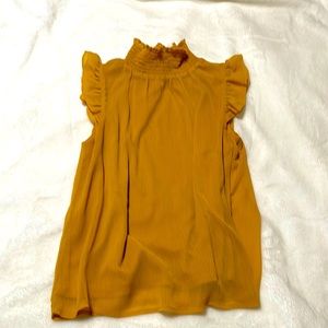 Women’s high neck, flutter sleeve blouse, size Small